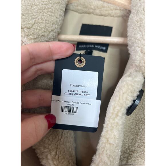 NWT Marissa Webb Frankie Sherpa Coated Canvas Belted Tan Vest Size: Medium - Picture 5 of 7